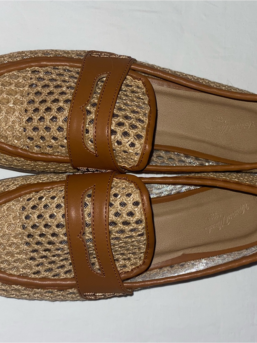 Target Woven Tan/Brown Slip-On Loafers for Women